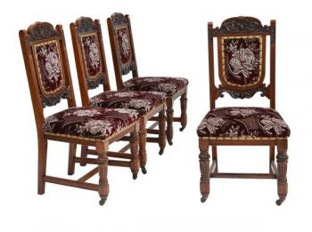 Four Chairs - solid wood - 1890