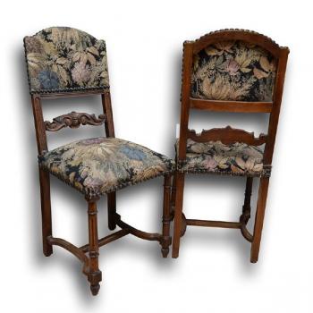 Four Chairs - solid walnut wood - 1870