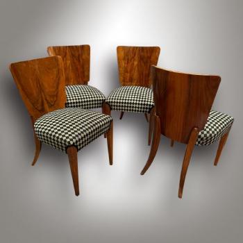 Four Chairs - walnut burr - Jindřich Halabala - 1930