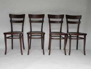 Four Chairs - bent wood - Thonet Austria - 1915